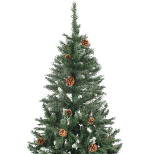 Artificial Christmas Tree with Pine Cones White Glitter Snowy Tips Xmas Decor 180cm - Image 3