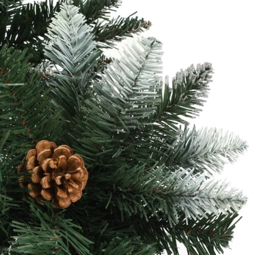 Artificial Christmas Tree with Pine Cones White Glitter Snowy Tips Xmas Decor 180cm - Image 4