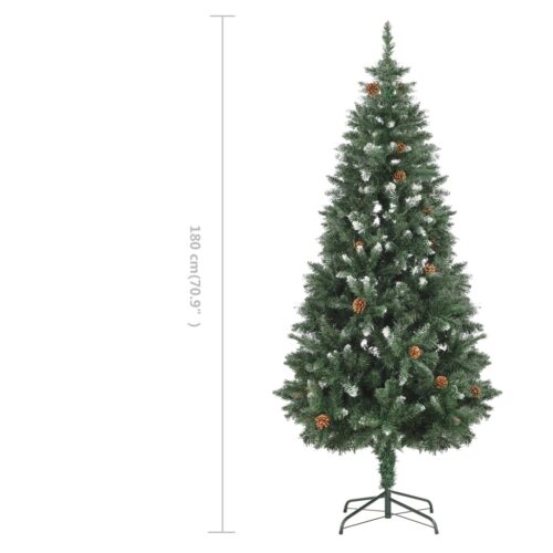 Artificial Christmas Tree with Pine Cones White Glitter Snowy Tips Xmas Decor 180cm - Image 7