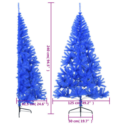Artificial Half Christmas Tree with Stand Blue 240cm PVC - Image 8
