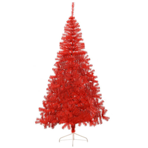 Artificial Half Christmas Tree with Stand Red 240cm Xmas Decor - Image 3