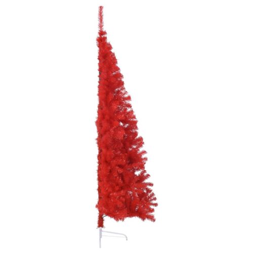 Artificial Half Christmas Tree with Stand Red 240cm Xmas Decor - Image 4