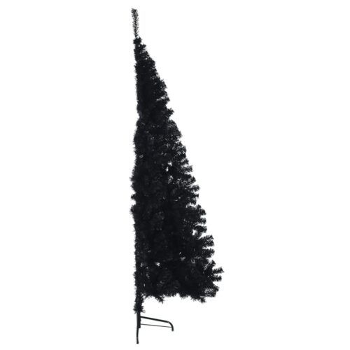 Artificial Half Christmas Tree with Stand Black 240cm PVC - Image 4
