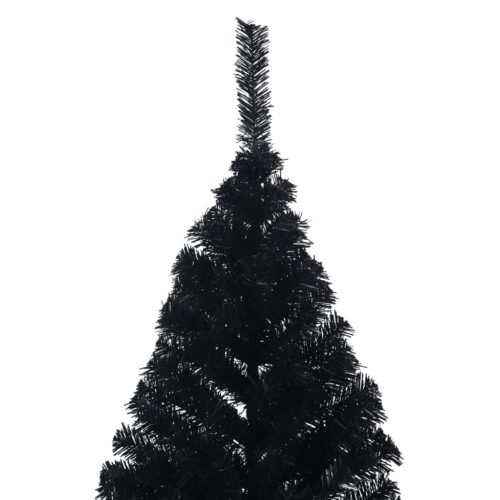 Artificial Half Christmas Tree with Stand Black 240cm PVC - Image 5