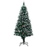 Artificial Christmas Tree with Pine Cones White Snow 180cm