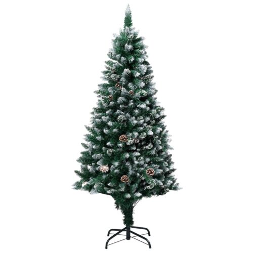 Artificial Christmas Tree with Pine Cones White Snow 180cm