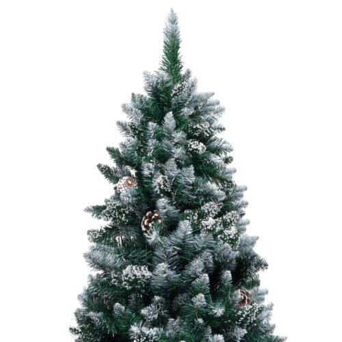 Artificial Christmas Tree with Pine Cones White Snow 180cm - Image 2