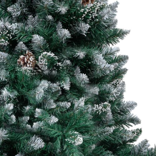 Artificial Christmas Tree with Pine Cones White Snow 180cm - Image 3