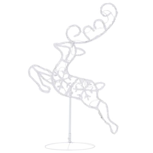 Acrylic Christmas Flying Reindeer Sleigh 260x21x87cm Cold White - Image 6
