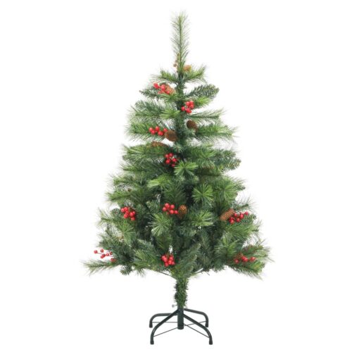 Artificial Hinged Christmas Tree with Cones Berries 150cm - Image 2