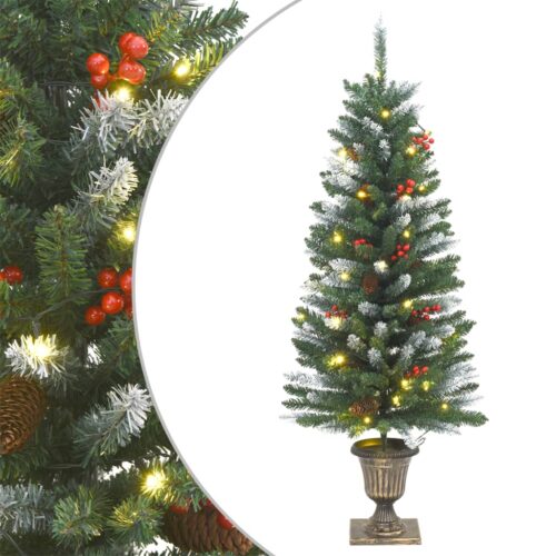 Artificial Christmas Trees 2pcs 100 LEDs Green White 120cm - Image 2