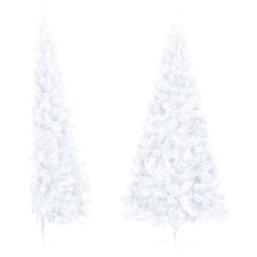 Artificial Half Christmas Tree with Stand White 240cm PVC - Image 2