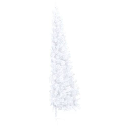 Artificial Half Christmas Tree with Stand White 240cm PVC - Image 4
