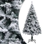 Artificial Christmas Tree with Flocked Snow Green 150m PVC