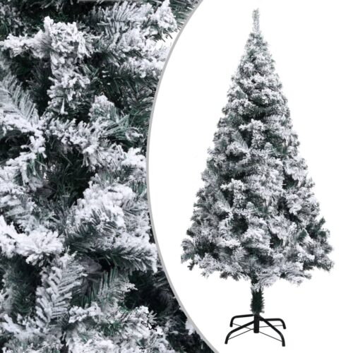 Artificial Christmas Tree with Flocked Snow Green 150m PVC