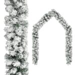 Christmas Garland with Flocked Snow Green 10m PVC