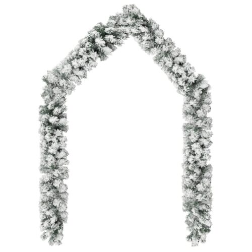 Christmas Garland with Flocked Snow Green 10m PVC - Image 2