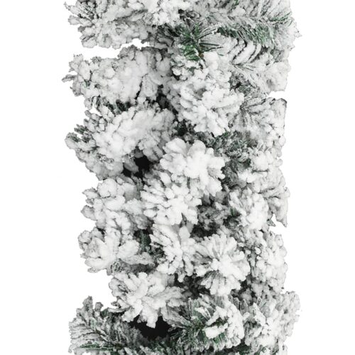 Christmas Garland with Flocked Snow Green 10m PVC - Image 3