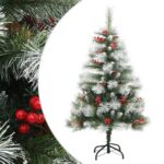 Artificial Hinged Christmas Tree with Cones Berries 150cm