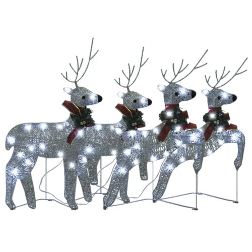Christmas Reindeers 4pcs Silver 80 LEDs - Image 4