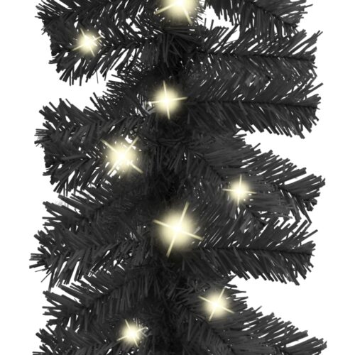 Christmas Garland with LED Lights 20m Black - Image 4