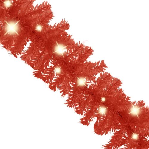 Christmas Garland with LED Lights 20m Red - Image 4