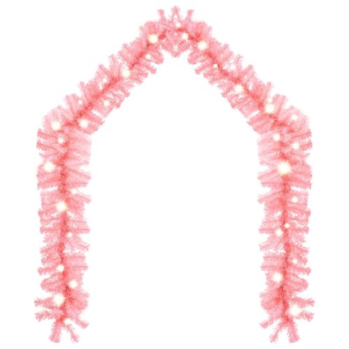 Christmas Garland with LED Lights 20m Pink - Image 2