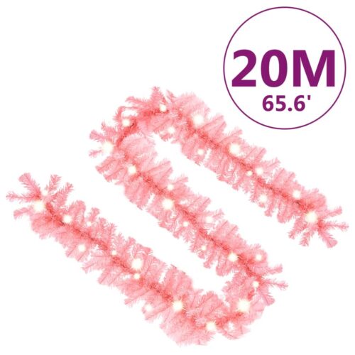 Christmas Garland with LED Lights 20m Pink - Image 7