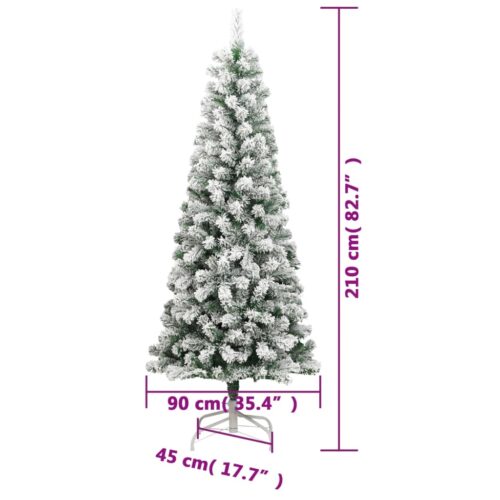 Artificial Hinged Christmas Tree with Flocked Snow 210cm - Image 8