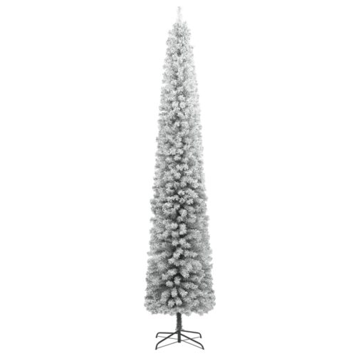 Slim Christmas Tree with Stand Flocked Snow 270cm PVC - Image 2