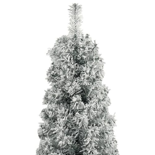 Slim Christmas Tree with Stand Flocked Snow 270cm PVC - Image 3