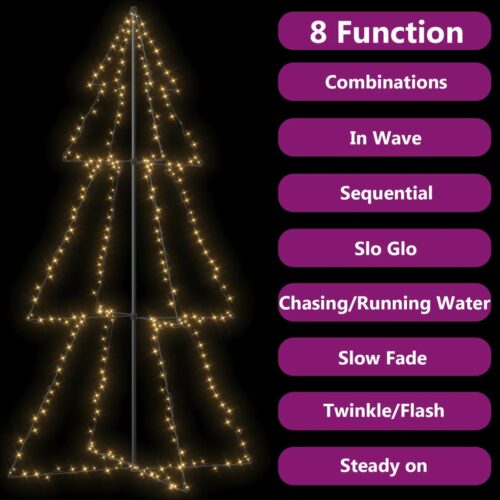 Christmas Cone Tree 300 LEDs Indoor Outdoor 120x220cm - Image 3