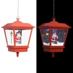 Christmas Hanging Lamp with LED Light Santa Red 27x27x45cm