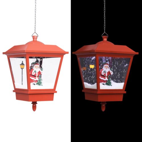 Christmas Hanging Lamp with LED Light Santa Red 27x27x45cm