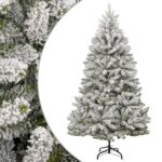 Artificial Hinged Christmas Tree with Flocked Snow 180cm