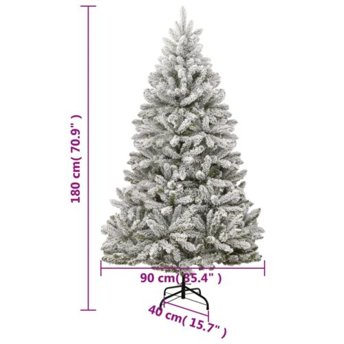 Artificial Hinged Christmas Tree with Flocked Snow 180cm - Image 8