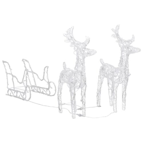 Reindeers Sleigh Christmas Decoration 160 LEDs 130cm Acrylic - Image 3