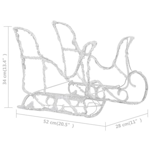Reindeers Sleigh Christmas Decoration 160 LEDs 130cm Acrylic - Image 9
