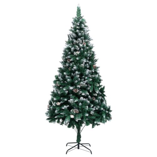 Artificial Christmas Tree with Pine Cones White Snow 210cm