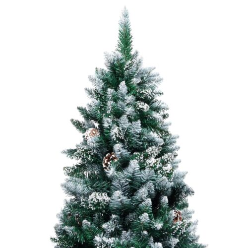 Artificial Christmas Tree with Pine Cones White Snow 210cm - Image 2