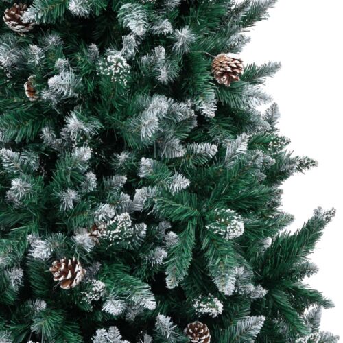 Artificial Christmas Tree with Pine Cones White Snow 210cm - Image 3
