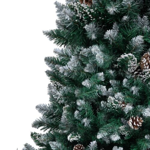 Artificial Christmas Tree with Pine Cones White Snow 210cm - Image 4