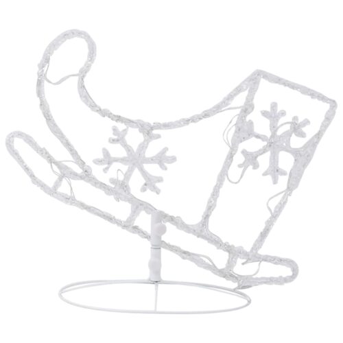 Acrylic Christmas Flying Reindeer Sleigh 260x21x87cm Warm White - Image 7