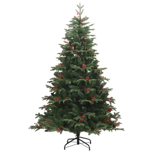 Artificial Hinged Christmas Tree with Cones Berries 180cm - Image 2