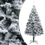Artificial Christmas Tree with Flocked Snow Green 180cm PVC