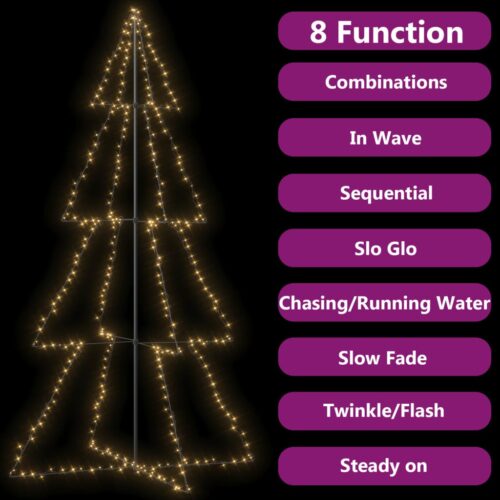 Christmas Cone Tree 360 LEDs Indoor Outdoor 143x250cm - Image 3