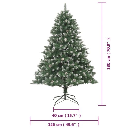 Artificial Christmas Tree with Stand 180cm PVC - Image 8