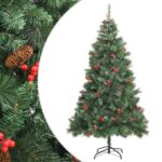 Artificial Hinged Christmas Tree with Cones Berries 180cm