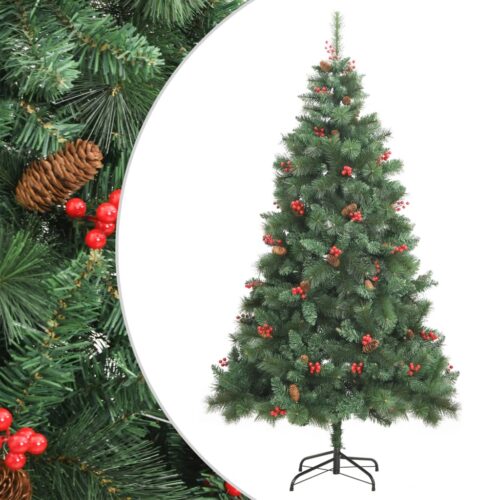 Artificial Hinged Christmas Tree with Cones Berries 180cm