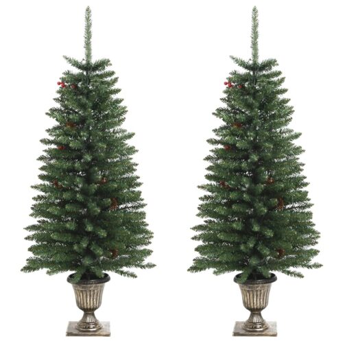 Artificial Christmas Trees 2pcs with Wreath, Garland LEDs - Image 4